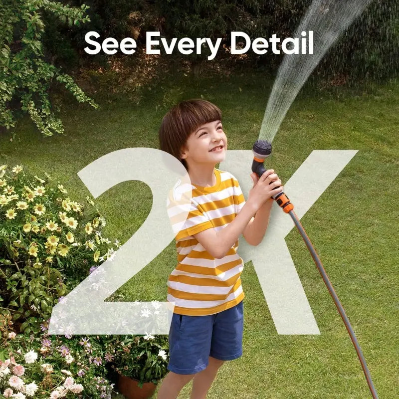 Wireless 2K outdoor solar security camera from Tech Stop, showcasing a weatherproof camera with solar panel for outdoor surveillance.