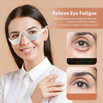 Tech Stop eye massager for dark circles and eye bags, featuring a compact, ergonomic design for eye care and beauty treatment.