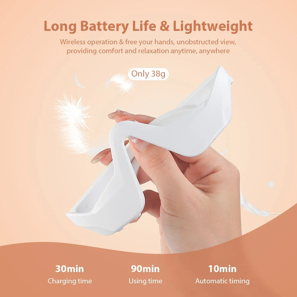 Tech Stop eye massager for dark circles and eye bags, featuring a compact design for effective eye care and beauty treatment.