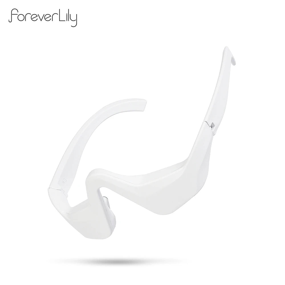 Tech stop dark circles eye massager with eye bag removal and eye care beauty machine, showing the device on a user's eye area.
