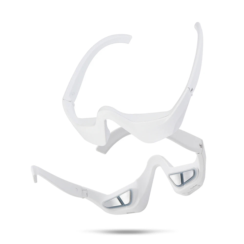 Tech Stop eye massager for dark circles and eye bags, featuring a sleek eye care beauty device with comfortable design.