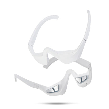 Tech Stop eye massager for dark circles and eye bags, featuring a sleek eye care beauty device with comfortable design.