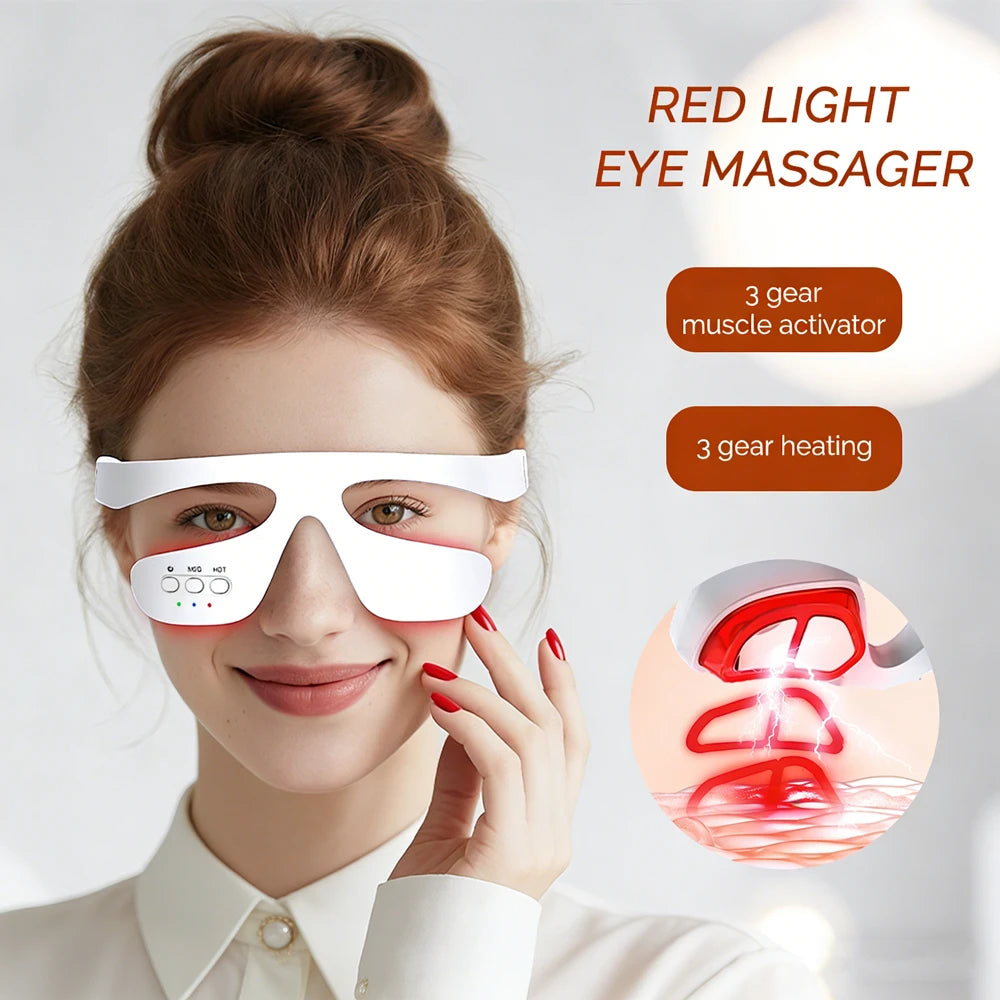 Tech stop eye massager for dark circles and eye bags, featuring a sleek design for eye care and beauty treatment.