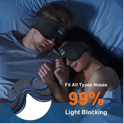 DreamTune 3D Bluetooth sleep mask with wireless headset and adjustable eye cover, soft fabric for comfortable sleep and relaxation.