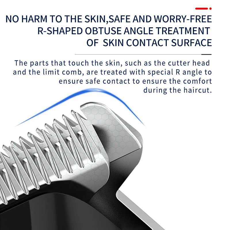 Tech stop Zeroblade™ Pro cordless hair trimmer with 7000RPM motor and LCD display, shown in the image.