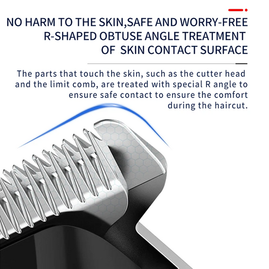 Tech stop Zeroblade™ Pro cordless hair trimmer with 7000RPM motor and LCD display, shown in the image.