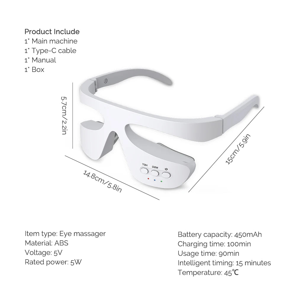 Tech Stop eye massager for dark circles and eye bags, featuring a sleek black design for eye care and beauty treatment.