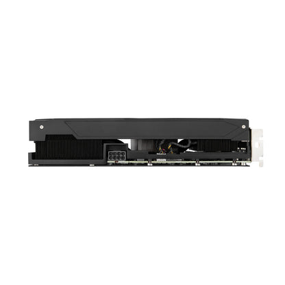 Tech Stop RTX 3060 Ti 8GB graphics card with GDDR6, PCIe 4.0, and NVIDIA GPU, shown from the side with cooling fans.