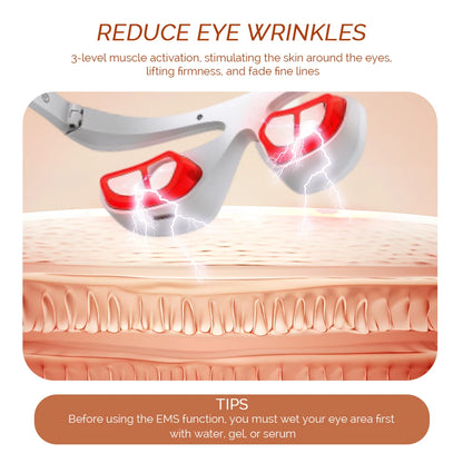 Tech stop eye massager for dark circles and eye bags, featuring a compact, sleek design for effective eye care and beauty treatment.