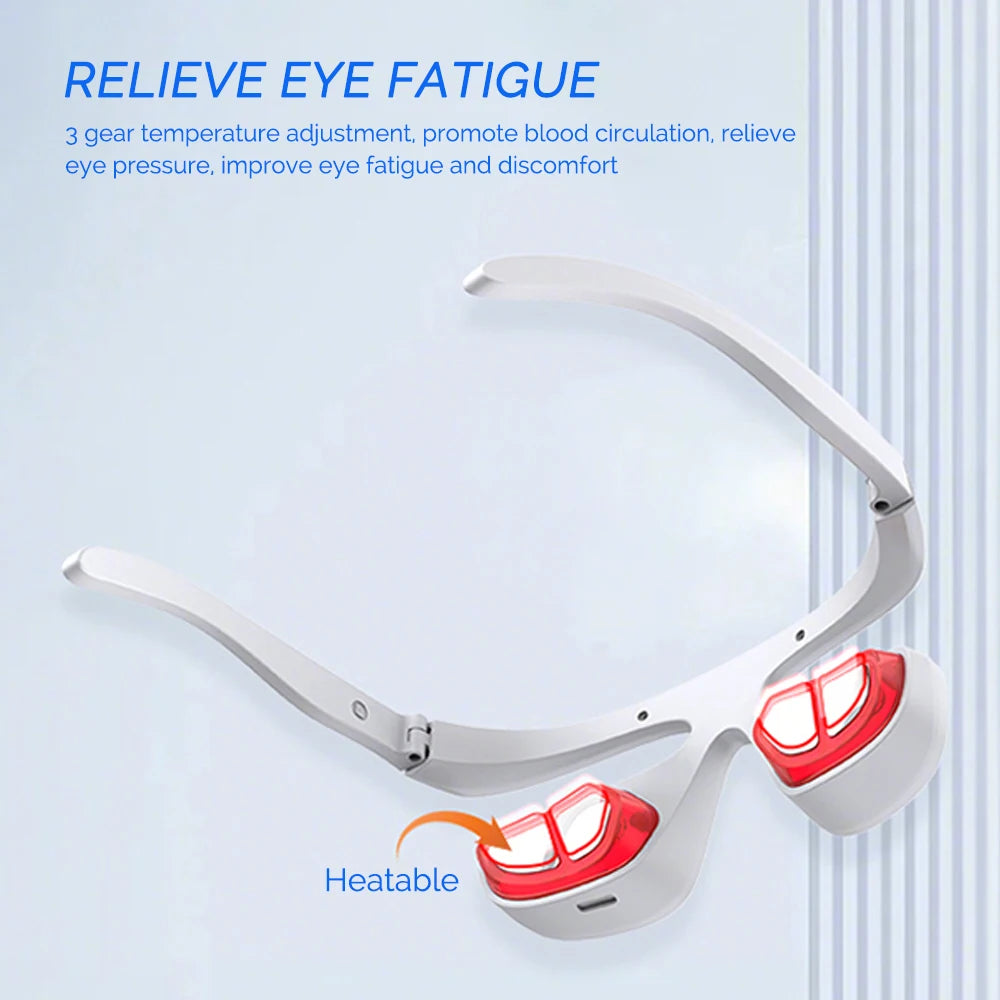 Tech stop eye massager for dark circles and eye bags, featuring a compact beauty device for eye care and rejuvenation.