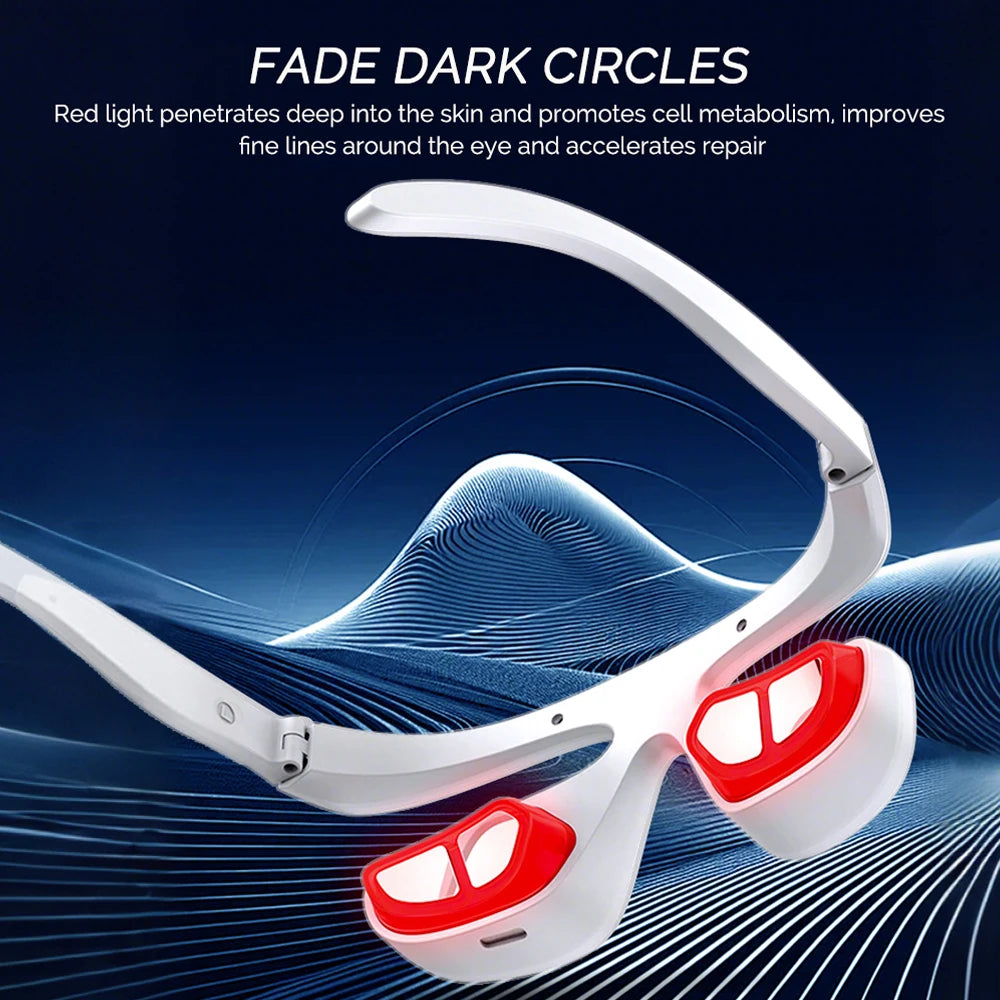 Tech stop eye massager for dark circles and eye bags, featuring a sleek device designed for eye care and beauty treatment.