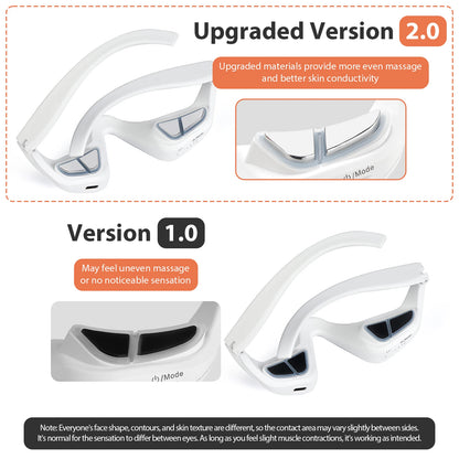 Tech stop eye massager for dark circles and eye bags, featuring a compact blue device with soothing eye care treatment options.