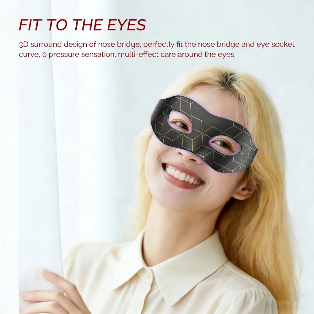 Tech Stop eye massager for dark circles and eye bags, featuring a compact, ergonomic design for eye care and beauty treatment.