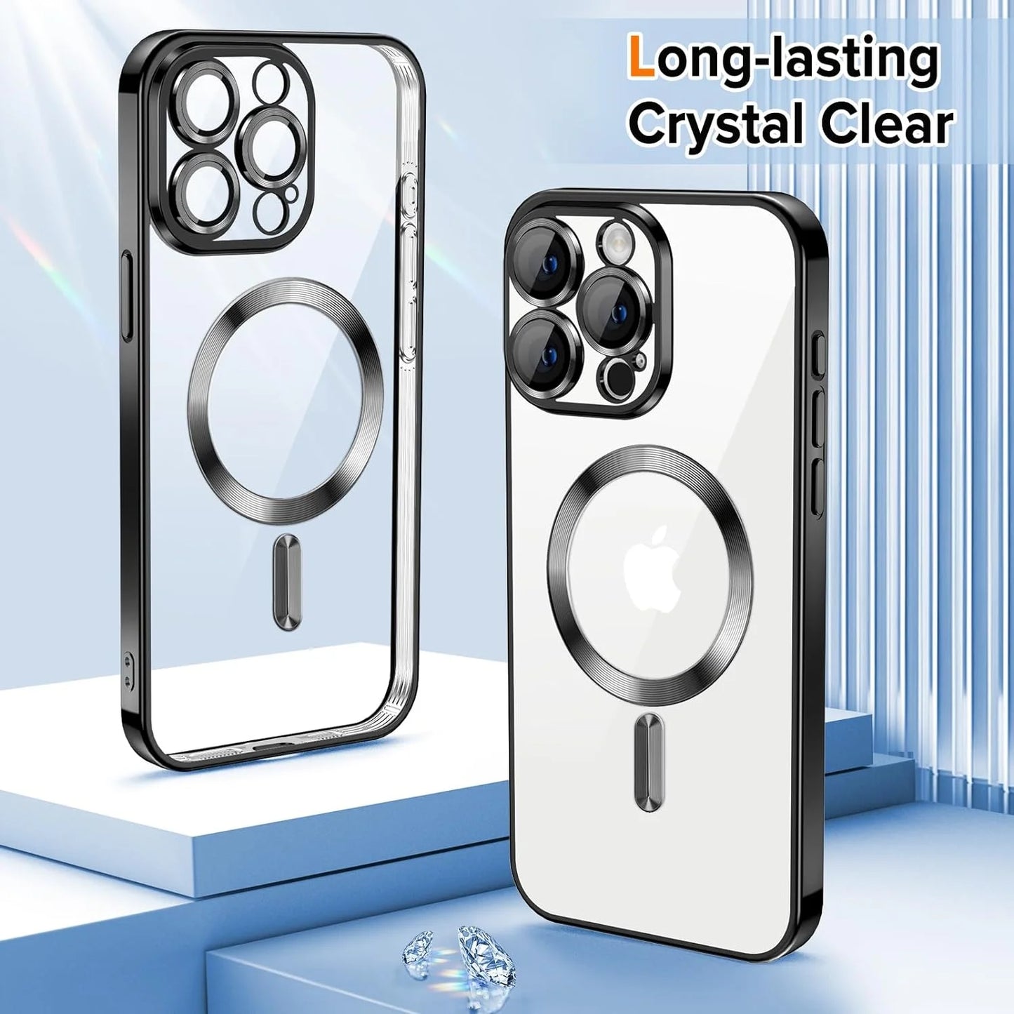 Slim black shockproof phone case for Apple iPhone 15 Pro Max by Tech Stop, designed to protect against drops.