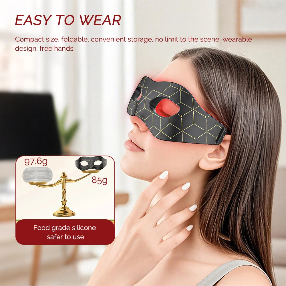 Tech stop eye massager for dark circles and eye bags, featuring a compact, ergonomic design for eye care and beauty treatment.