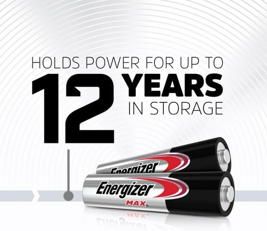 Tech Stop AA and AAA batteries combo pack with 24 double A and 24 triple A batteries, showing the battery pack and batteries.