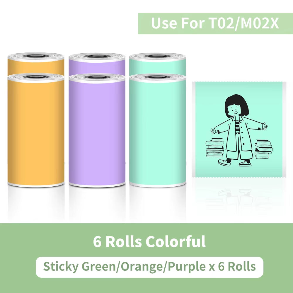 Tech stop T02 portable mini sticker printer for journaling, notes, photos, and DIY with self-adhesive inkless labels.