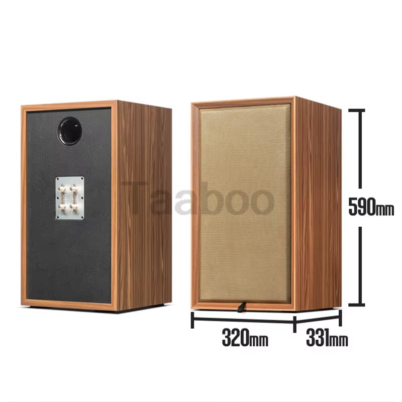 8-inch three-way labyrinth bookshelf speaker box by Tech Stop, handcrafted wooden DIY Hifi passive audio home speaker.