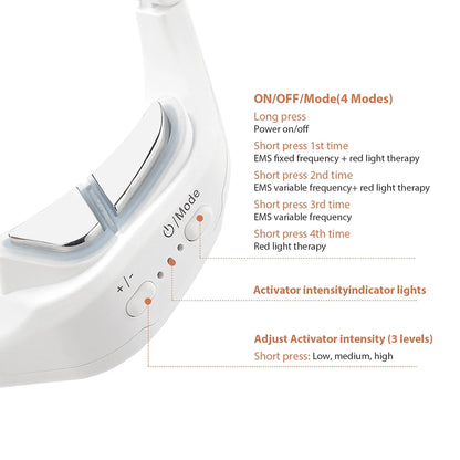 Tech stop eye massager for dark circles and eye bags, a beauty device for eye care with soothing massage features.