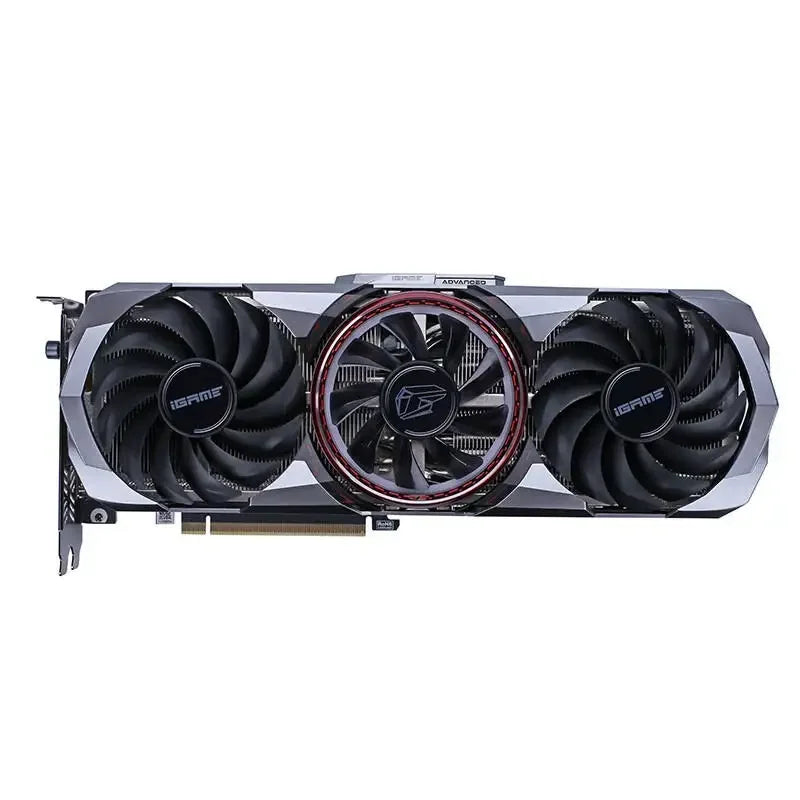 Tech stop Igame RTX3060 AD OC 12G graphics card with advanced cooling and design, showcasing the GPU and branding details.