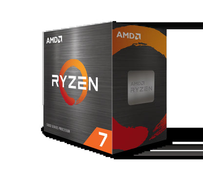 Ryzen™ 7 5800X 8-core, 16-thread desktop processor from Tech stop, showing the processor with heatsink and packaging.