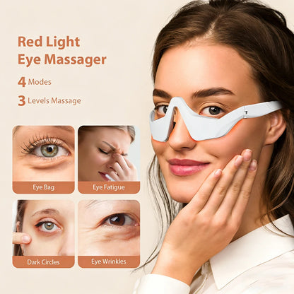 Tech stop eye massager for dark circles and eye bags, featuring a compact, ergonomic design for eye care and beauty treatment.