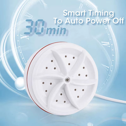 Tech stop Turboclean™ Mini Washer USB-powered ultrasonic laundry device for home and travel, compact and easy to use.