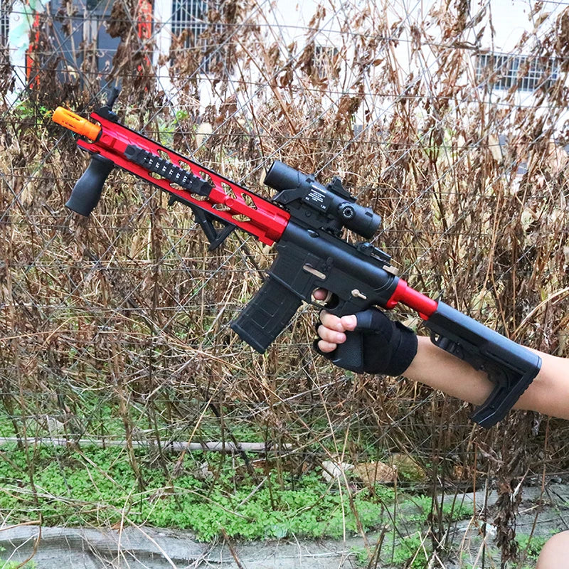 Tech Stop M4 Electric Gel Ball Blaster toy, manual and automatic eco-friendly splatter ball blaster for outdoor shooting games