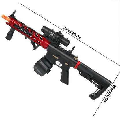 Tech stop M4 Electric Gel Ball Blaster toy with manual and automatic modes, eco-friendly splatter ball shooter for outdoor games.