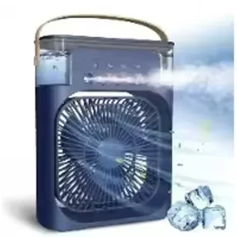 Tech Stop portable USB fan with air cooler, LED night light, water mist feature, and humidifier for home use.