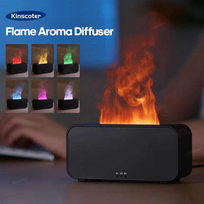 Small Tech Stop Flame Mist Diffuser emitting gentle mist with a modern design, adding serenity to any space.