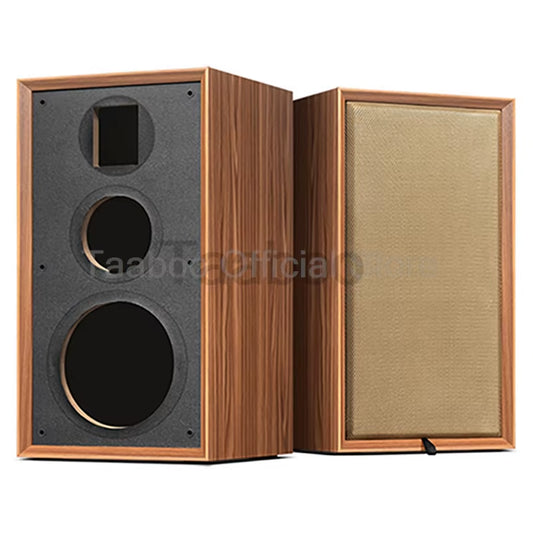 8-inch three-way labyrinth speaker empty wooden box by Tech Stop, designed for DIY bookshelf or home passive hi-fi audio projects