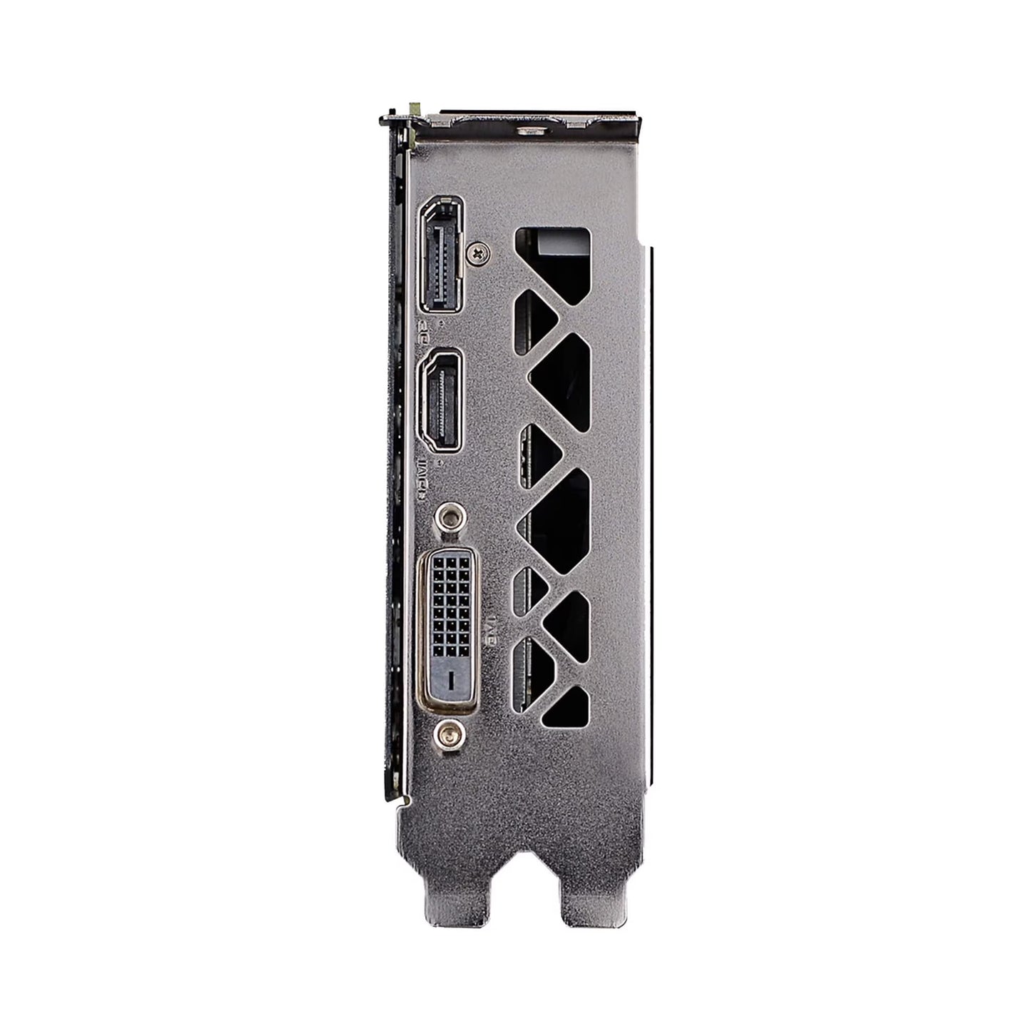 Tech stop 6GB GeForce RTX 2060 KO Ultra Gaming graphics card with dual fans, black design, shown from a side angle.