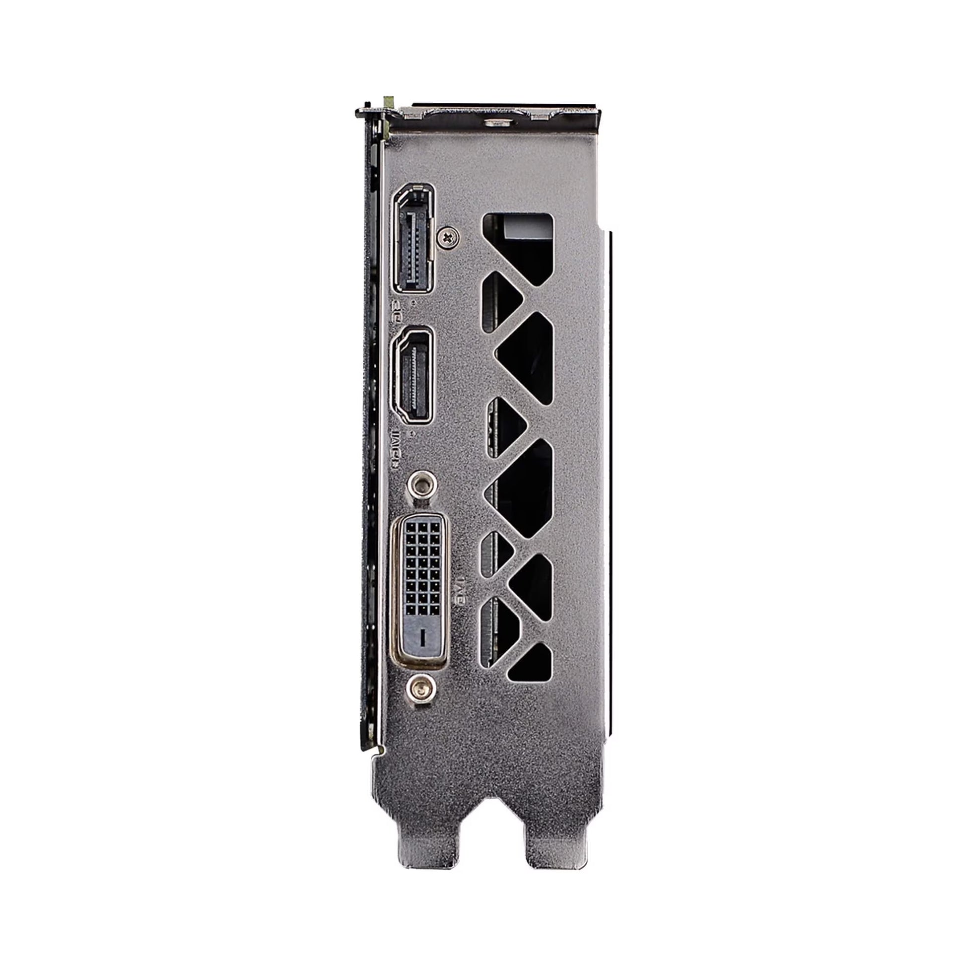 Tech stop 6GB GeForce RTX 2060 KO Ultra Gaming graphics card with dual fans, black design, shown from a side angle.