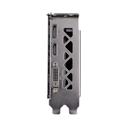 Tech stop 6GB GeForce RTX 2060 KO Ultra Gaming graphics card with dual fans, black design, shown from a side angle.