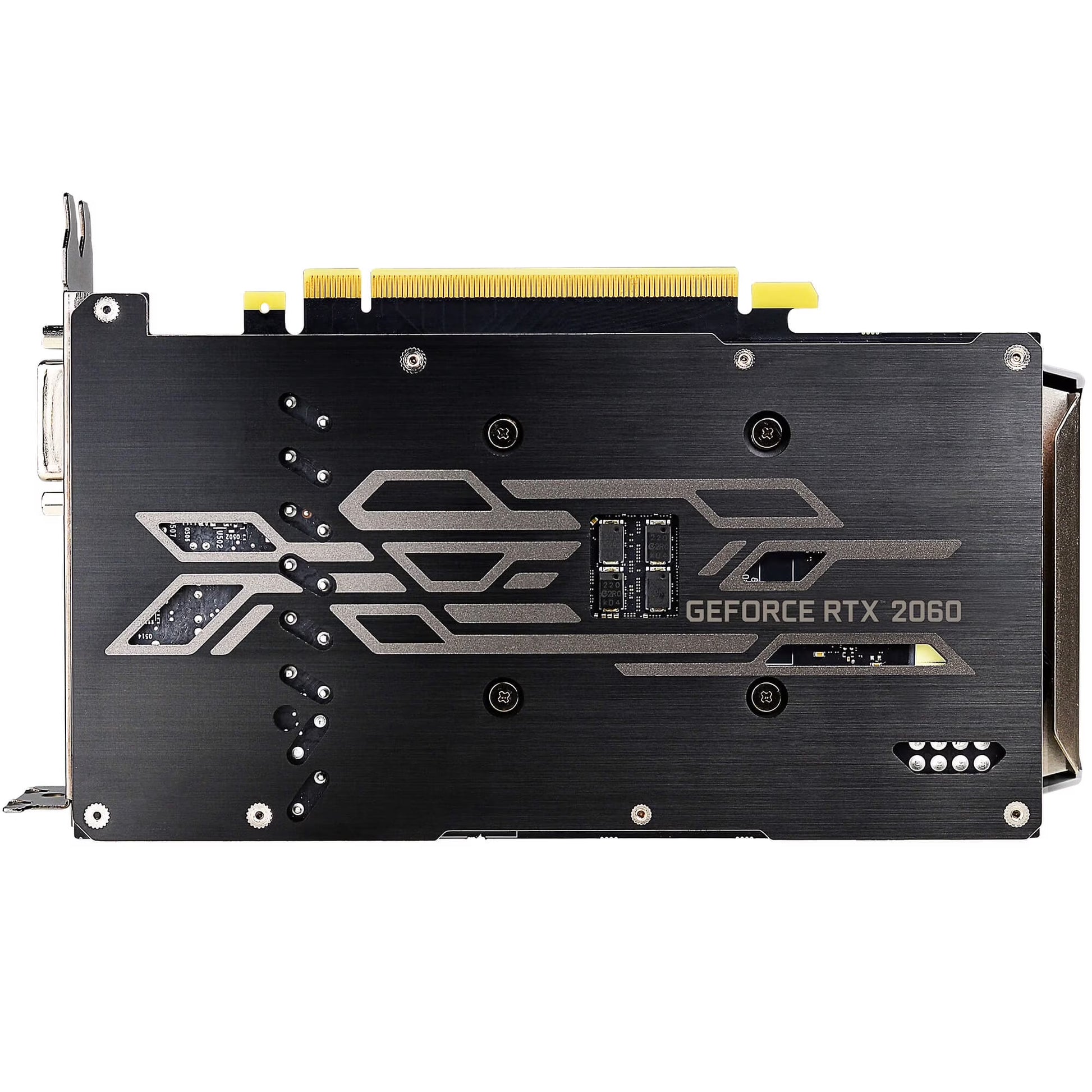 Tech Stop 6GB GeForce RTX 2060 KO Ultra Gaming graphics card with dual fans, black cooler, and modern design.