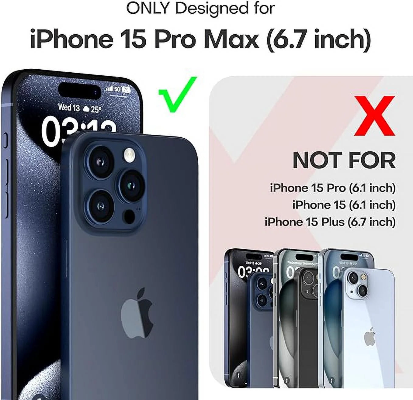 Thin shockproof phone case for Apple iPhone 15 Pro Max in black, designed by Tech Stop, showing the sleek protective design.