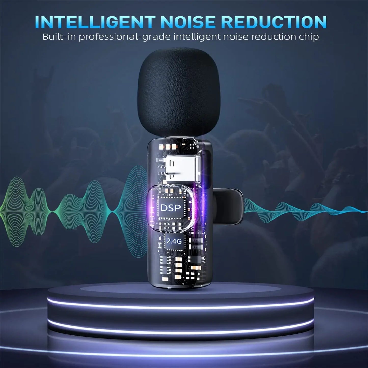 Two wireless Lavalier clip-on microphones by Tech Stop, with compact design and clip attachments for hands-free audio recording.