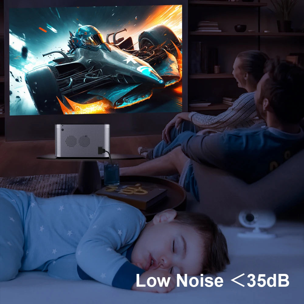 Tech stop Android 11 4K Smart Projector with 580ANSI brightness, Full HD 1920x1080P, WiFi6, BT5.0, voice control, home theater