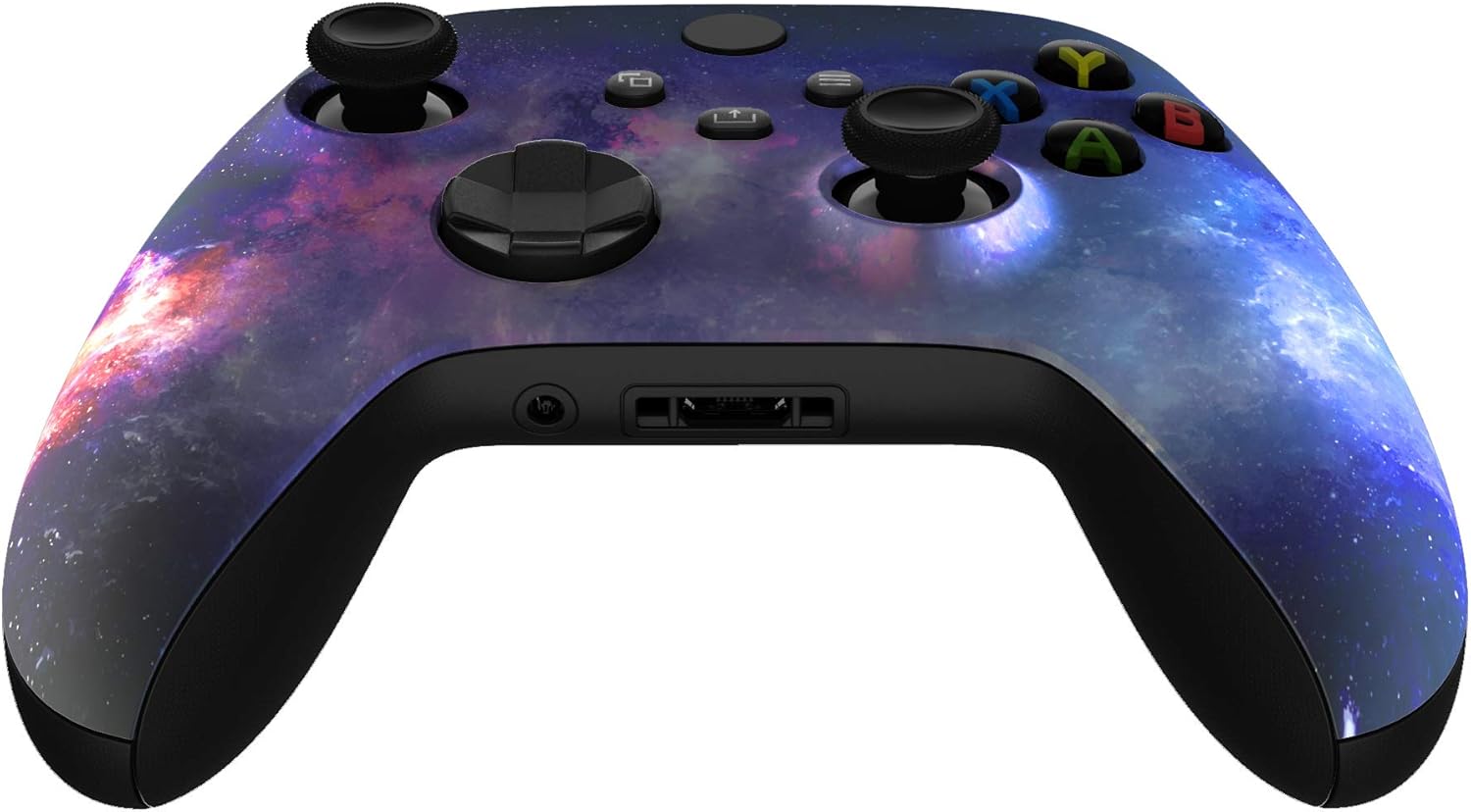 Tech Stop custom nebula galaxy shell for Xbox Series X & S controller, front housing cover replacement featuring vibrant galaxy design
